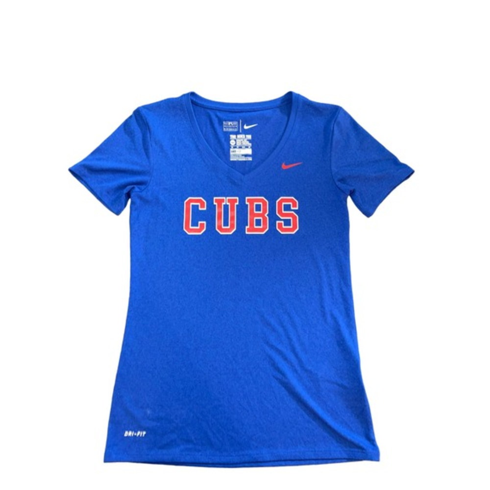 Nike Cubs Women's DriFit‎ V-neck T-Shirt Size XS